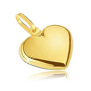 Zlatý prívesok 585 - hladké pravidelné srdce, zrkladlovolesklé GG04.27 vyobraziť