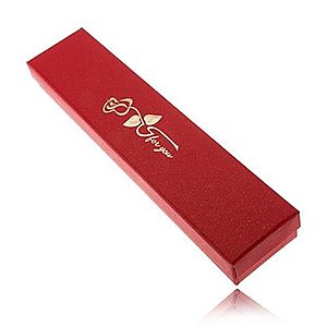 Trblietavá červená krabička na náramok, zlatá ruža s venovaním UY11 vyobraziť