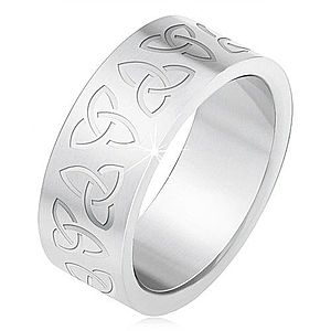 Oceľový prsteň s gravírovanými keltskými symbolmi, Triquetra BB2.9 vyobraziť