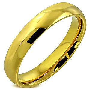 Oceľový prsteň s lesklým hladkým povrchom zlatej farby, 4 mm F1.18 vyobraziť