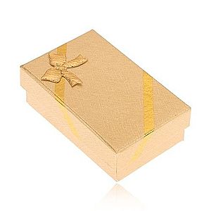 Krabička na náušnice a prsteň, vzhľad tkaniny zlatej farby, mašľa S88.16 vyobraziť