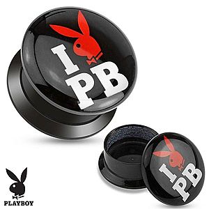 Čierny šrubovací plug z akrylu - I love Playboy S69.09/14 vyobraziť