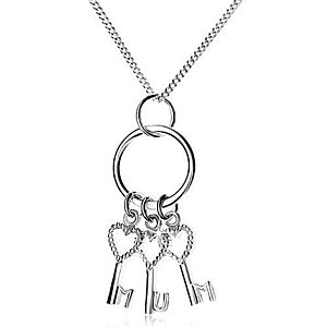 Strieborný 925 náhrdelník - retiazka a tri kľúčiky na krúžku, MUM V13.25 vyobraziť