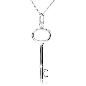 Strieborný 925 náhrdelník, retiazka a prívesok kľúča SP01.23 vyobraziť