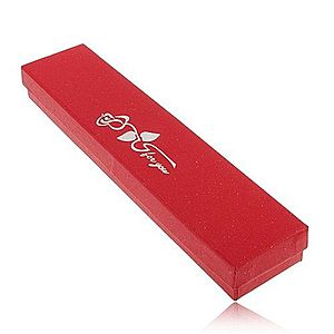 Červená darčeková krabička na retiazku, ruža striebornej farby, "for you" S87.03 vyobraziť
