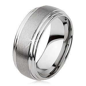 Hladký tungstenový prsteň, jemne vypuklý, matný povrch, strieborná farba AB33.09 vyobraziť