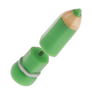 Akrylový fake plug do ucha, zelená ceruzka PC19.30 vyobraziť