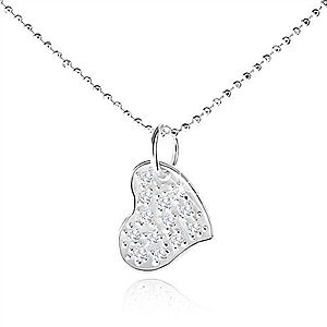 Strieborný náhrdelník 925, asymetrické srdce s čírymi zirkónmi SP03.11 vyobraziť