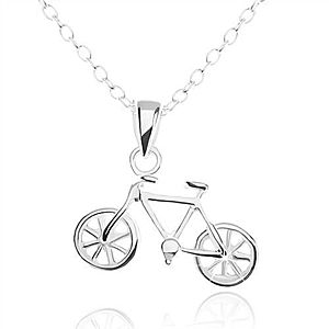Strieborný náhrdelník 925, detailne vyrezávaný prívesok bicykla SP08.19 vyobraziť