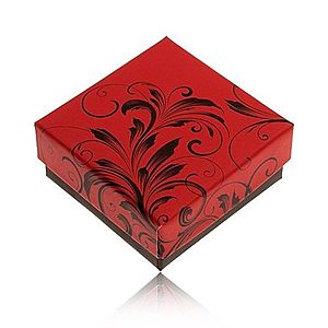 Nižšia červeno-čierna krabička na prsteň alebo náušnice, ornamenty Y27.4 vyobraziť