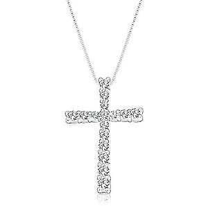 Strieborný 925 náhrdelník, retiazka s príveskom, latinský kríž zdobený zirkónmi AC16.03 vyobraziť