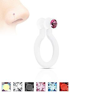 Fake piercing do nosa z Bioflexu, trblietavý zirkónik, rôzne farby PC23.07/08 vyobraziť