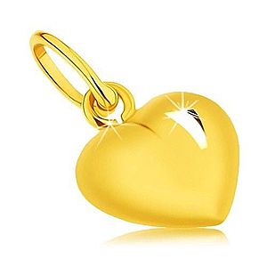 Prívesok v žltom 9K zlate - vypuklé srdce, zrkadlový lesk, obojstranný GG46.01 vyobraziť