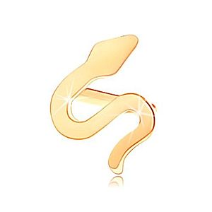 Zlatý piercing do nosa 585, zahnutý - zvlnený had, lesklý plochý povrch GG151.04 vyobraziť