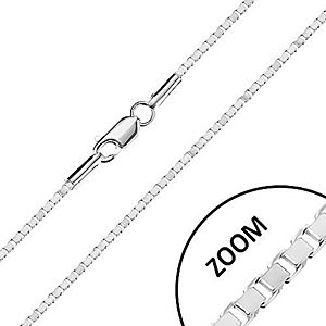 Retiazka zo striebra 925 - lesklé hranaté články, karabínka, 1, 7 mm AC17.17 vyobraziť