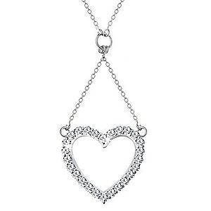 Strieborný náhrdelník 925, retiazka a prívesok - zirkónová kontúra srdca AC20.10 vyobraziť