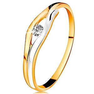 Briliantový prsteň v 14K zlate - diamant v úzkom výreze, dvojfarebné línie BT179.07/13/503.76/82 vyobraziť