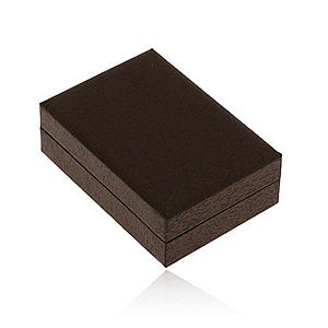 Darčeková krabička na náušnice, tmavohnedá imitácia dreva, jemné čierne zárezy Y16.04 vyobraziť
