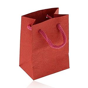 Malá papierová taštička na darček, matný povrch v červenom odtieni, vzor ruží Y51.01 vyobraziť