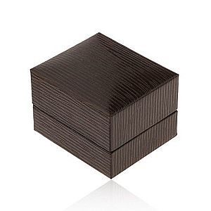 Darčeková krabička na náušnice, tmavohnedá koženka zdobená zárezmi Y56.04 vyobraziť