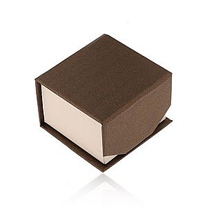 Hnedo-béžová krabička na prsteň alebo náušnice, ligotavý povrch, magnet Y09.01 vyobraziť