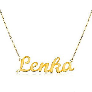 Zlatý nastaviteľný náhrdelník 585 s menom Lenka, jemná ligotavá retiazka GG198.10 vyobraziť