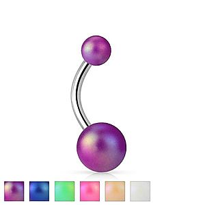 Piercing do bruška striebornej farby, oceľ 316L, farebné perleťové guličky I43.18/19 vyobraziť