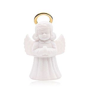 Krabička na prsteň alebo náušnice, biely zamatový anjelik so svätožiarou Y11.20 vyobraziť