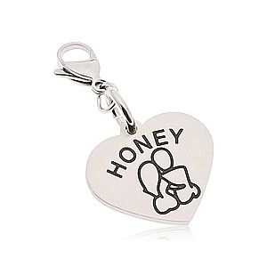 Oceľový prívesok na kľúčenku, srdce s nápisom HONEY, zamilovaná dvojica AA43.30 vyobraziť