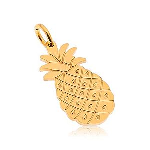 Oceľový prívesok v zlatom odtieni, lesklý ananás, gravírované detaily AA45.30 vyobraziť