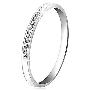 Briliantový prsteň z bieleho 14K zlata - ligotavá línia drobných čírych diamantov BT502.43/49 vyobraziť