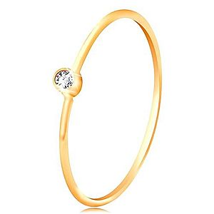 Zlatý diamantový prsteň 585 - ligotavý číry briliant v lesklej objímke, úzke ramená BT502.71/77 vyobraziť