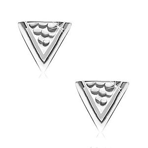 Náušnice zo striebra 925, trojuholník s jamkami a úzkym výrezom SP01.07 vyobraziť