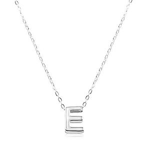 Nastaviteľný náhrdelník, striebro 925, veľké tlačené písmeno E SP13.02 vyobraziť
