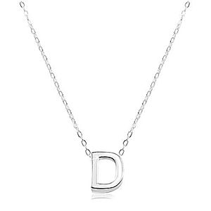 Strieborný náhrdelník 925, lesklá retiazka, veľké tlačené písmeno D SP13.06 vyobraziť