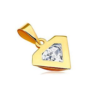 Prívesok v žltom 14K zlate - silueta diamantu, ligotavý číry zirkón GG18.15 vyobraziť