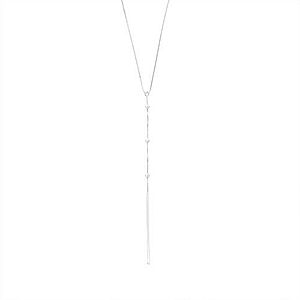 Strieborný náhrdelník 925, úzky hranol a korálky na ligotavej retiazke SP89.11 vyobraziť