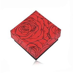 Čierno-červená krabička na dva prstene alebo náušnice - kvitnúce ruže Y05.04 vyobraziť