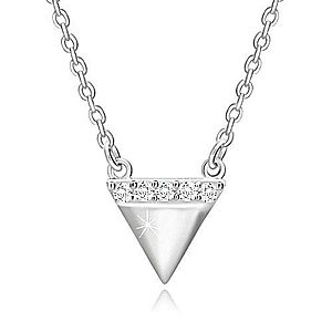 Strieborný náhrdelník 925 - obrátený trojuholník, ligotavá zirkónová línia AC24.28 vyobraziť
