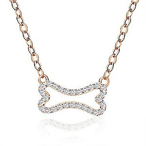 Strieborný náhrdelník 925 ružovozlatej farby - zirkónová kostička, jemná retiazka, karabínka S88.17 vyobraziť