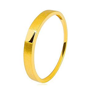 Zlatý prsteň 585 - lesklý hladký obdĺžnik, ramená so saténovým povrchom, 2, 5 mm GG230.17/22 vyobraziť