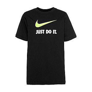 Nike Sportswear Tričko čierna / neónovo žltá / biela vyobraziť