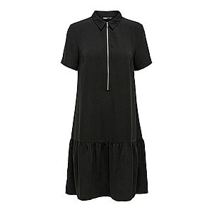 ONLY Šaty 'ONLRANONA S/S ZIP DRESS WVN' čierna vyobraziť