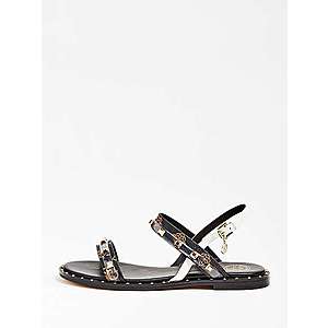 GUESS Remienkové sandále 'Ofelia' čierna / biela / bronzová vyobraziť