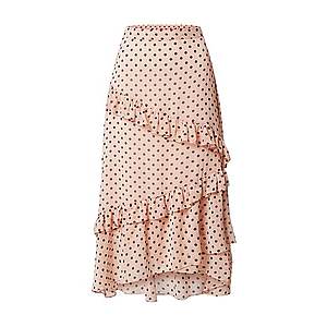 Dorothy Perkins Sukňa 'FRILL DETAIL MIDI SKIRT' čierna / ružová vyobraziť