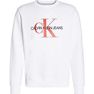 Calvin Klein Jeans Mikina biela / oranžovo červená vyobraziť