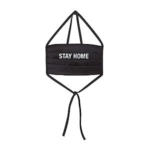 Mister Tee Látkové rúško 'Stay Home' čierna vyobraziť