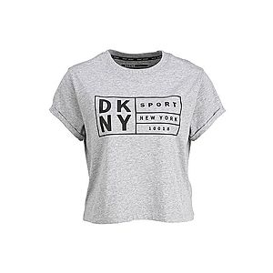 DKNY Sport Funkčné tričko sivá / čierna vyobraziť