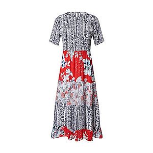Rich & Royal Šaty 'Dress long with printmix' biela / čierna / červená vyobraziť