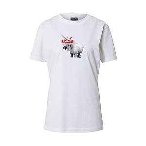 Merchcode Tričko 'Fake Unicorn' biela / sivá / červená vyobraziť